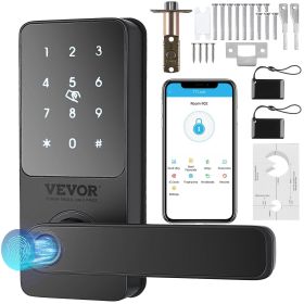 VEVOR Smart Lock, 5-in-1 Smart Door Knob, Fingerprint Deadbolt with App Control, Bluetooth Smart Lock, Keyless Entry Door Lock with Handle VEVOR Smart Lock, 5-in-1 Smart Door Knob, Fingerprint Deadbolt with App Control, Bluetooth Smart Lock, Keyless Entry Door Lock with Handle