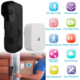 Wireless Smart Wi-Fi Video Doorbell Security Phone Doorbell Intercom Camera Two Way Audio Night Vision 1080P Motion Detection Battery Operated Wireless Smart Wi-Fi Video Doorbell Security Phone Doorbell Intercom Camera Two Way Audio Night Vision 1080P Motion Detection Battery Operated